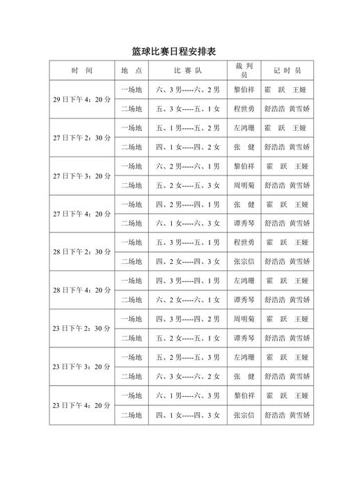 中国篮球赛程比赛时间表